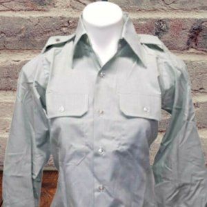 Military Army Shirt Unisex XS  13.5 x 32 Polyester Green Cotton Uniform